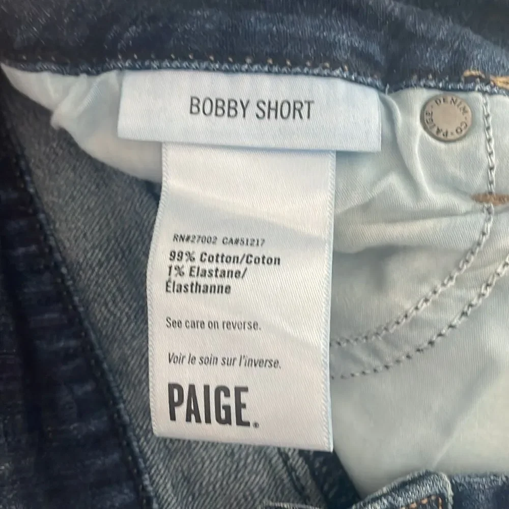 PAIGE Bobby Cutoff Jean Shorts Stretch Denim Medium Wash Size 26